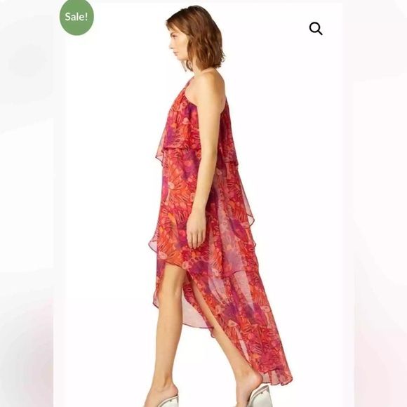 MISA Los Angeles MISA One-Shoulder Single Flutter Sleeve high low butterfly NEW - Picture 14 of 15